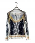 H&M×GLENN MARTENSエイチアンドエム×グレンマーティンス）の古着「総柄プリントトップス」｜ホワイト×ブラック