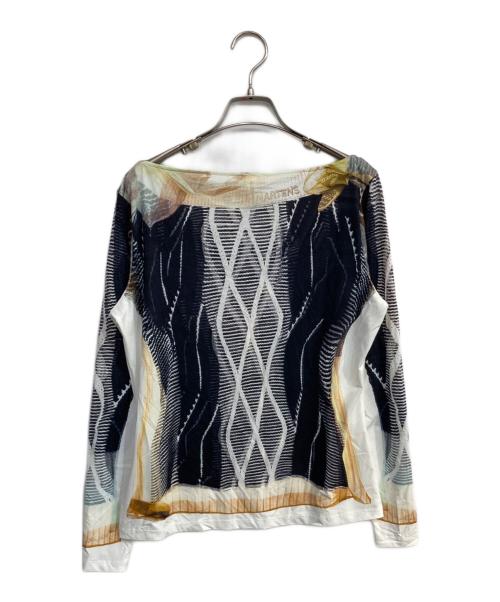 H&M（エイチアンドエム）H&M (エイチアンドエム) GLENN MARTENS (グレンマーティンス) 総柄プリントトップス ホワイト×ブラック サイズ:L 未使用品の古着・服飾アイテム