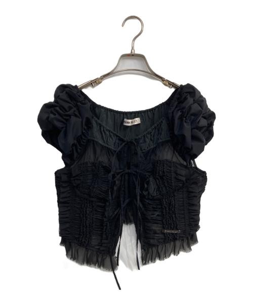 PRANK PROJECT（プランクプロジェクト）PRANK PROJECT (プランクプロジェクト) Shirring Puff Sleeve Top　31241315206 ブラック サイズ:Freeの古着・服飾アイテム