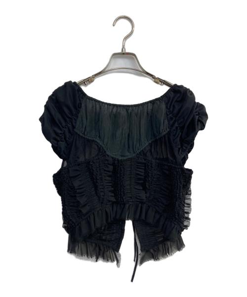 PRANK PROJECT（プランクプロジェクト）PRANK PROJECT (プランクプロジェクト) Shirring Puff Sleeve Top　31241315206 ブラック サイズ:Freeの古着・服飾アイテム