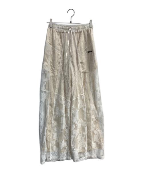 PRANK PROJECT（プランクプロジェクト）PRANK PROJECT (プランクプロジェクト) Lace Blocking Satin Pants　31251465614 アイボリー サイズ:38の古着・服飾アイテム