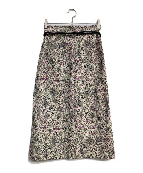 TOMORROW LAND（トゥモローランド）TOMORROW LAND (トゥモローランド) グラスランドジャカード ミディタイトスカート ベージュ サイズ:34の古着・服飾アイテム