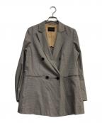 TOMORROW LANDトゥモローランド）の古着「シルキーシェファード ダブルブレストジャケット　13-07-21-07753」｜ブラウン