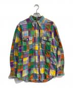 RALPH LAURENラルフローレン）の古着「パッチワークチェックフランネルシャツ」｜マルチカラー