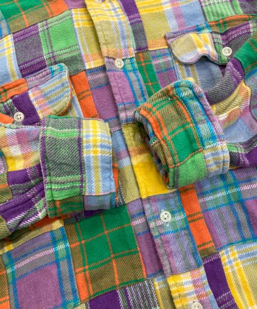 RALPH LAUREN（ラルフローレン）RALPH LAUREN (ラルフローレン) パッチワークチェックフランネルシャツ マルチカラー サイズ:Lの古着・服飾アイテム