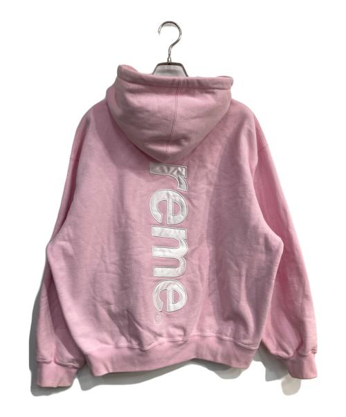 SUPREME（シュプリーム）SUPREME (シュプリーム) Satin Applique Hooded Sweatshirt　23FW ピンク サイズ:Mの古着・服飾アイテム