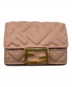 FENDIフェンディ）の古着「マイクロ 3つ折り財布 8M0395」｜ピンク