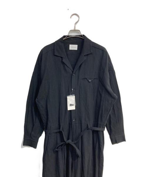 CAMPHOR WOOD（カンファーウッド）camphor wood (カンファーウッド) open collar cotton linen belted l/s jump suit ブラック サイズ:M 未使用品の古着・服飾アイテム