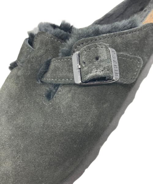 BIRKENSTOCK（ビルケンシュトック）BIRKENSTOCK (ビルケンシュトック) BOSTON SHEARLING スエードレザーサンダル ブラック サイズ:23cmの古着・服飾アイテム