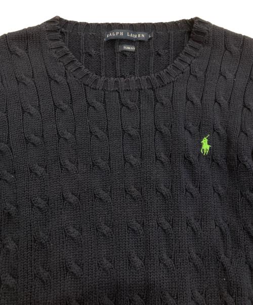 RALPH LAUREN（ラルフローレン）RALPH LAUREN (ラルフローレン) ケーブルニット ネイビー サイズ:Lの古着・服飾アイテム