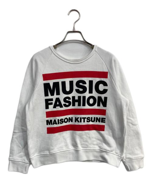 maison kitsune（メゾンキツネ）MAISON KITSUNE (メゾンキツネ) クルーネックスウェット ホワイト サイズ:Sの古着・服飾アイテム