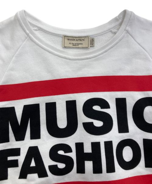 maison kitsune（メゾンキツネ）MAISON KITSUNE (メゾンキツネ) クルーネックスウェット ホワイト サイズ:Sの古着・服飾アイテム