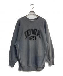Champion（チャンピオン）の古着「リバースウィーブ IOWAナンバリングスウェット　90‘s 刺繍タグ USA製 」｜グレー