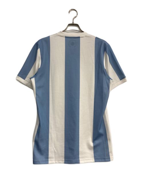 adidas（アディダス）adidas (アディダス) ゲームシャツ ブルー×ホワイト サイズ:Lの古着・服飾アイテム