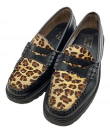 G.H.BASS&CO.（ジー・エイチ・バス・コー）の古着「レオパードハラココインローファー」｜ブラック