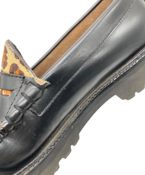 G.H.BASS&CO.（ジー・エイチ・バス・コー）G.H.BASS&CO. (ジー・エイチ・バス・コー) レオパードハラココインローファー ブラック サイズ:7 1/2の古着・服飾アイテム