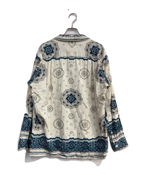 MOJITO（モヒート）MOJITO (モヒート) ARCH米村屋 BANDANNA ABSHINTH SHIRTS アイボリー×ブルー サイズ:XLの古着・服飾アイテム