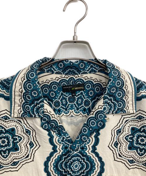 MOJITO（モヒート）MOJITO (モヒート) ARCH米村屋 BANDANNA ABSHINTH SHIRTS アイボリー×ブルー サイズ:XLの古着・服飾アイテム