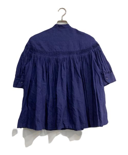 SCYE（サイ）SCYE (サイ) リネンピンタックブラウス ネイビー サイズ:38の古着・服飾アイテム