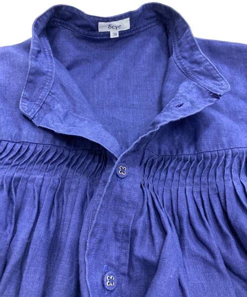 SCYE（サイ）SCYE (サイ) リネンピンタックブラウス ネイビー サイズ:38の古着・服飾アイテム