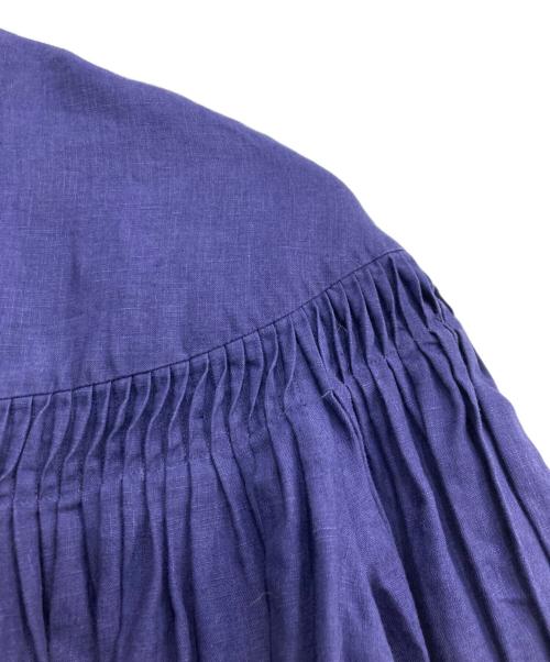 SCYE（サイ）SCYE (サイ) リネンピンタックブラウス ネイビー サイズ:38の古着・服飾アイテム