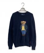 POLO RALPH LAURENポロ・ラルフローレン）の古着「POLOベアクルーネックニット」｜ネイビー