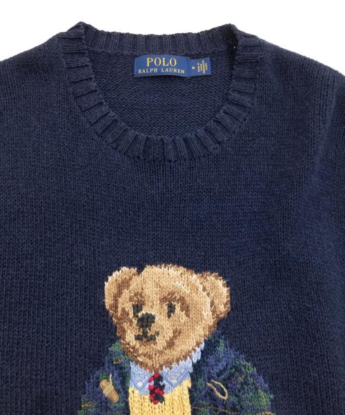 POLO RALPH LAUREN（ポロ・ラルフローレン）POLO RALPH LAUREN (ポロ・ラルフローレン) POLOベアクルーネックニット ネイビー サイズ:Mの古着・服飾アイテム