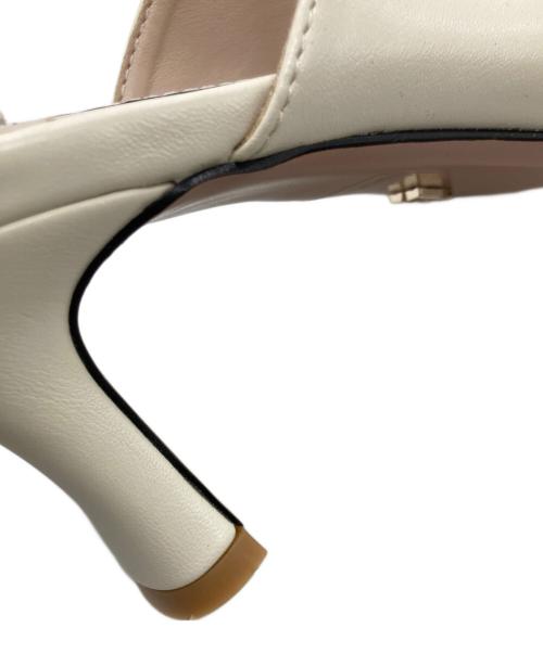 HER LIP TO（ハーリップトゥ）Her lip to (ハーリップトゥ) Mademoiselle Mules アイボリー×ブラック サイズ:39の古着・服飾アイテム