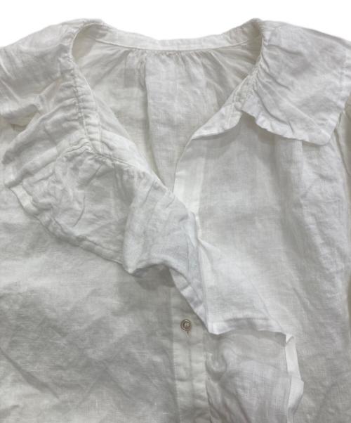 journal standard luxe（ジャーナルスタンダード ラックス）JOURNAL STANDARD LUXE (ジャーナルスタンダード ラックス) フレンチリネン フリルパフブラウス ホワイト サイズ:Free 未使用品の古着・服飾アイテム