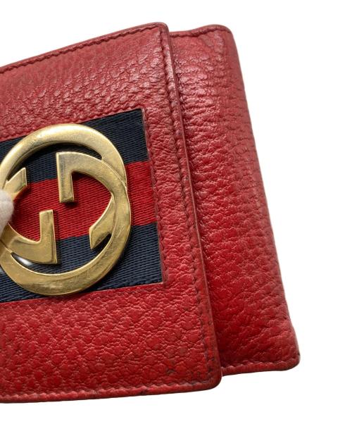 GUCCI（グッチ）GUCCI (グッチ) シェリーライン インターロッキングG Wホック財布 レッドの古着・服飾アイテム