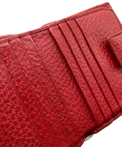GUCCI（グッチ）GUCCI (グッチ) シェリーライン インターロッキングG Wホック財布 レッドの古着・服飾アイテム