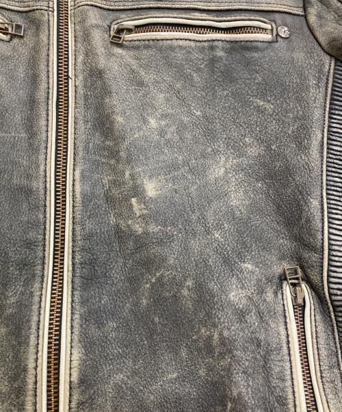 AVIREX（アヴィレックス）AVIREX (アヴィレックス) ヴィンテージ加工シングルライダースジャケット グレー サイズ:Lの古着・服飾アイテム