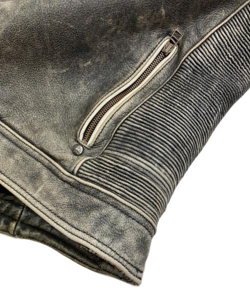 AVIREX（アヴィレックス）AVIREX (アヴィレックス) ヴィンテージ加工シングルライダースジャケット グレー サイズ:Lの古着・服飾アイテム