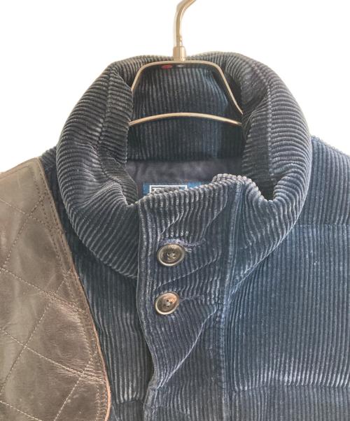 POLO RALPH LAUREN（ポロ・ラルフローレン）POLO RALPH LAUREN (ポロ・ラルフローレン) コーデュロイレザーダウンベスト ネイビー サイズ:Ⅼの古着・服飾アイテム
