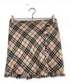 BURBERRY BLUE LABELバーバリー ブルー レーベル）の古着「チェックミニスカート」｜ベージュ×レッド