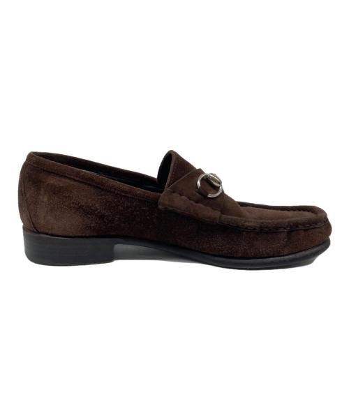 GUCCI（グッチ）GUCCI (グッチ) ホースビットスウェードローファー ブラウン サイズ:SIZE 41 1/2 Eの古着・服飾アイテム