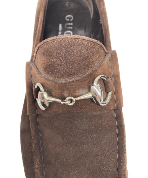 GUCCI（グッチ）GUCCI (グッチ) ホースビットスウェードローファー ブラウン サイズ:SIZE 41 1/2 Eの古着・服飾アイテム