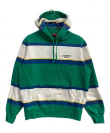 SUPREME（シュプリーム）の古着「Stripe Hooded Sweatshirt」｜グリーン×ホワイト