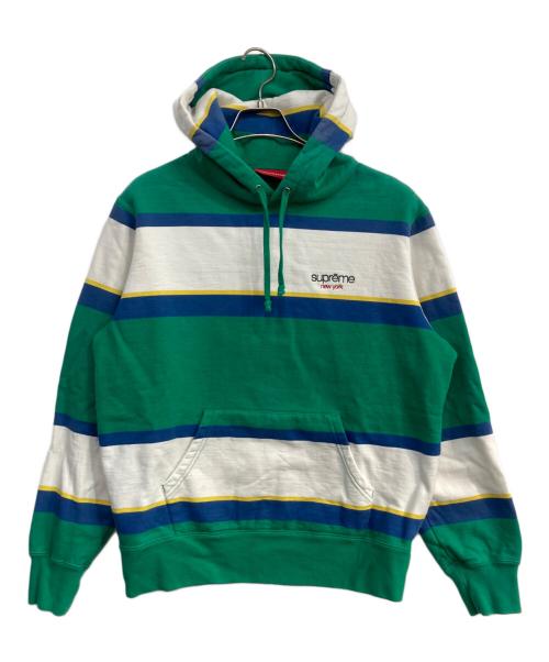 SUPREME（シュプリーム）Supreme (シュプリーム) Stripe Hooded Sweatshirt グリーン×ホワイト サイズ:Sの古着・服飾アイテム