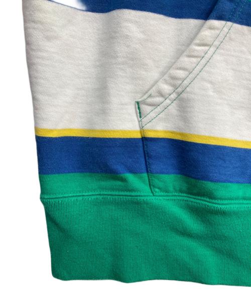 SUPREME（シュプリーム）Supreme (シュプリーム) Stripe Hooded Sweatshirt グリーン×ホワイト サイズ:Sの古着・服飾アイテム