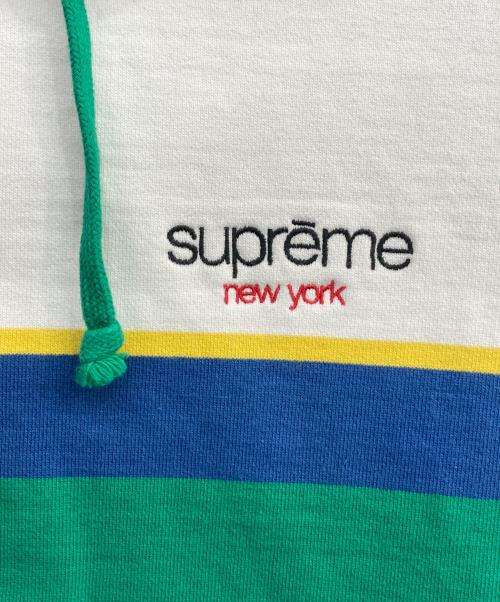 SUPREME（シュプリーム）Supreme (シュプリーム) Stripe Hooded Sweatshirt グリーン×ホワイト サイズ:Sの古着・服飾アイテム