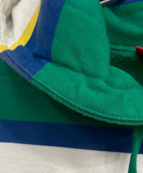SUPREME（シュプリーム）Supreme (シュプリーム) Stripe Hooded Sweatshirt グリーン×ホワイト サイズ:Sの古着・服飾アイテム