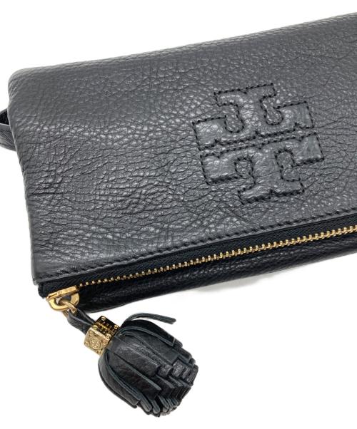 TORY BURCH（トリーバーチ）TORY BURCH (トリーバーチ) レザーショルダーバッグ ブラックの古着・服飾アイテム