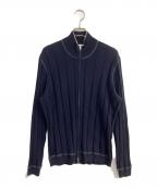BRUNELLO CUCINELLIブルネロクチネリ）の古着「ウールカシミヤジップアップニット」｜ネイビー
