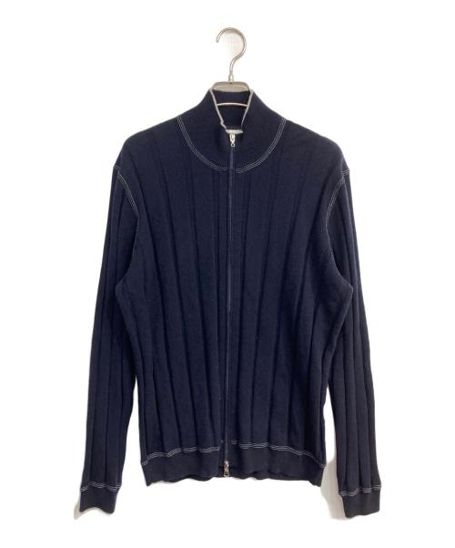 BRUNELLO CUCINELLI（ブルネロクチネリ）BRUNELLO CUCINELLI (ブルネロクチネリ) ウールカシミヤジップアップニット ネイビー サイズ:50の古着・服飾アイテム