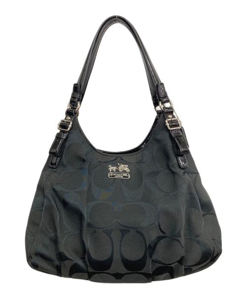 COACH（コーチ）COACH (コーチ) シグネチャーワンショルダーバッグ ブラックの古着・服飾アイテム