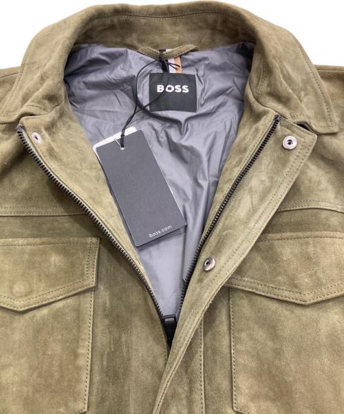 BOSS（ボス）BOSS (ボス) Mucker スウェードレザージャケット カーキ サイズ:48の古着・服飾アイテム