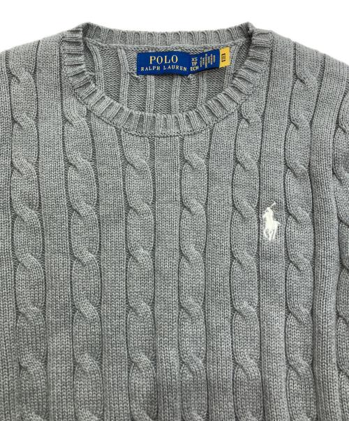 POLO RALPH LAUREN（ポロ・ラルフローレン）POLO RALPH LAUREN (ポロ・ラルフローレン) コットンケーブルニット グレー サイズ:XSの古着・服飾アイテム