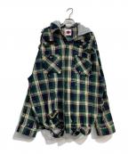 FR(13)NDSフレンズ）の古着「Cotton Damege Shirt」｜ネイビー×ベージュ