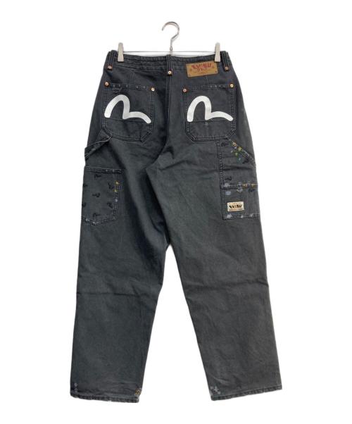 EVISU（エヴィス）EVISU (エヴィス) Seagull Embroidery & Logo Print Washed Pants グレー サイズ:29の古着・服飾アイテム